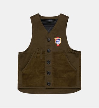 Gilet avec patch décoratives et logo - Dsquared2 - Kaki