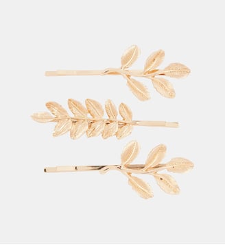 Set de 3 pinces à cheveux feuilles en métal doré - Balaboosté - Doré