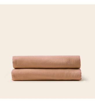 Drap Plat  Satin de coton lavé uni à nouettes Madura