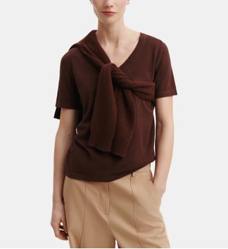 T-shirt col V - Bompard - Café