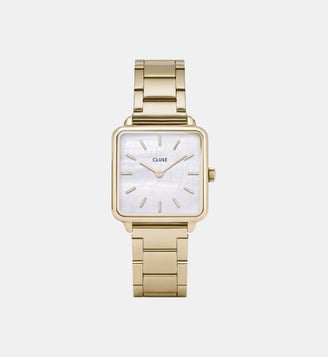 Montre La Tétragone Blanc CL60026S - Cluse - Doré