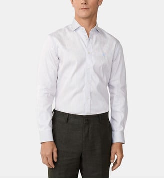 Chemise Coupe Ajustée À Rayures Larges City - Hackett London - Bleu