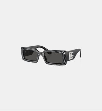 Lunettes de soleil Rectangulaire DG4447B - Dolce & Gabbana - Gris foncé