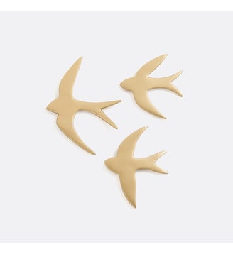 Lot de 3 décorations murales oiseaux - La Redoute Interieurs - Laiton