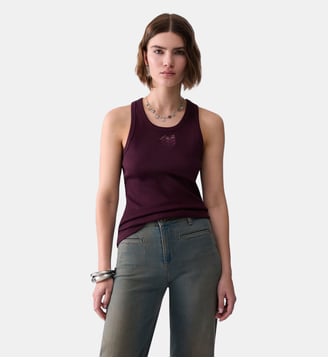 Top avec logo - Liu Jo - Aubergine