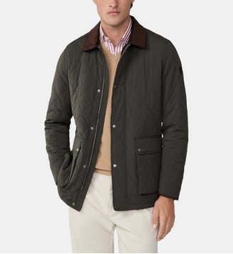 Veste esprit chasse matelassée - Hackett London - Deep green