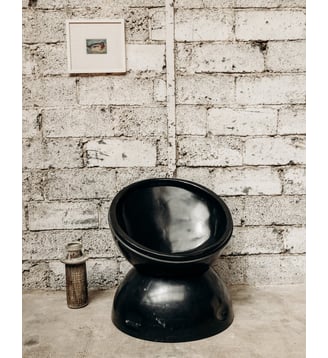 Fauteuil Ball space age Jakob N°456- Produit chiné - Debongout - Noir