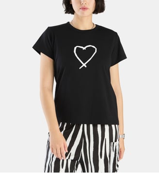 t-shirt en coton cœur Sarajevo - Agnès b. - Noir