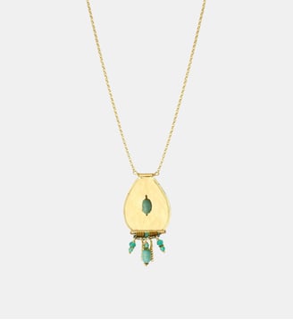 Collier   doré à l'or fin - Dakota - Satellite - Vert