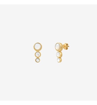 Boucles d'oreilles dorées améthyste - ANDREA - Caroline Najman - Blanc