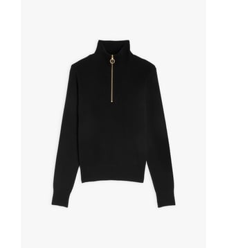 sweat en coton à zip - Agnès b. - Noir