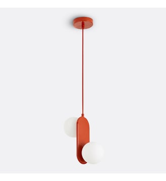 Suspension double métal fer et opaline - La Redoute Interieurs - Terracotta