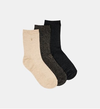 Pack de 3 Chaussettes - Odaje - Doré marron noir