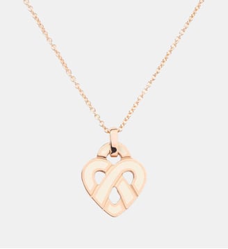 Pendentif Cœur Entrelacé Émail - Poiray - Or rose