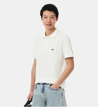 Polo regular fit bandes griffées - Lacoste - Blanc