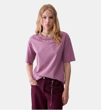 T-shirt avec broderies bijoux - Liu Jo - Rose