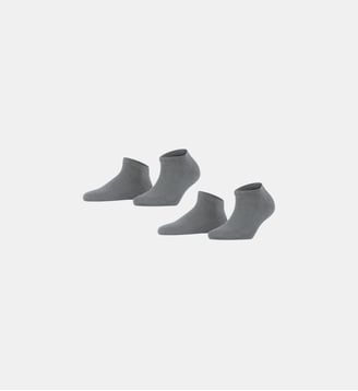 Socquettes Happy 2-Pack Coton - Falke - Gris clair melan