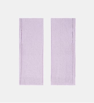 Mitaines courtes à côtes en cachemire  - Bompard - Violet foncé