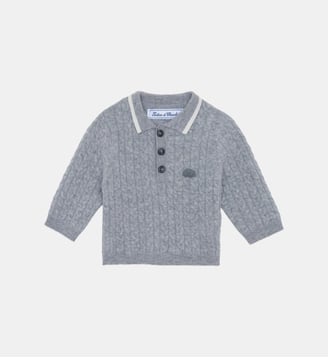 Pull -   laine maille torsadée - Tartine Et Chocolat - Gris clair