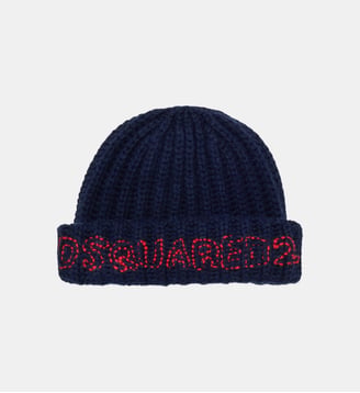 Bonnet à revers avec logo - Dsquared2 - Bleu foncé
