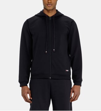 Sweat à capuche en mélange de coton gratté - Diesel - Noir