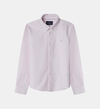 Chemise Coupe Regular À Rayures En Oxford - Hackett London - Coral pink