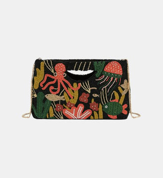 Pochette brodée de perles RAMOS - Wild - Noir