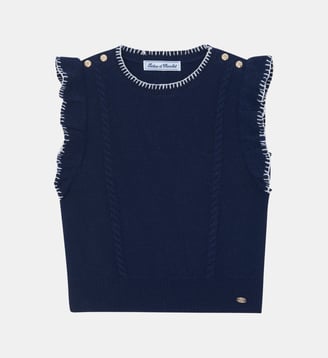 Pull -  laine maille tressée - Tartine Et Chocolat - Marine