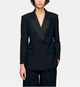 Veste de smoking à col satiné - Sandro - Noir