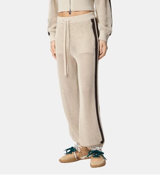 Pantalon ajouré avec bandes contrastantes - Pinko - Gris huître