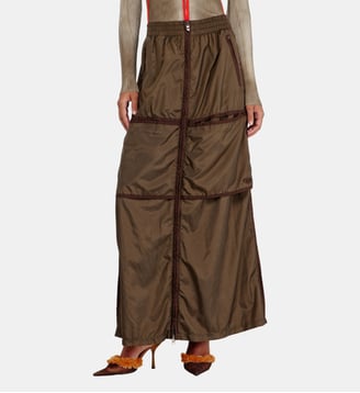 Jupe maxi coupe windbreaker avec zip devant - Diesel - Marron
