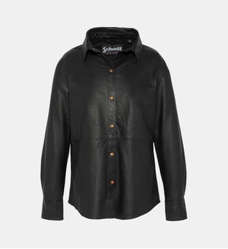 Chemise en cuir d'agneau - Schott - Noir