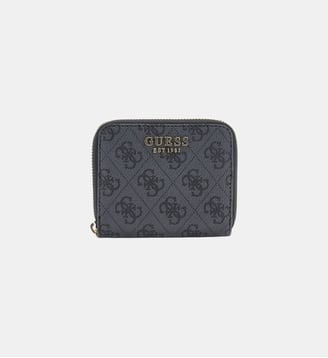 Mini portefeuille Laurel logo 4G - Guess - Noir et multicolore