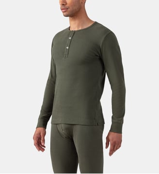 T-shirt Henley Army en coton côtelé - Ron Dorff - Gris