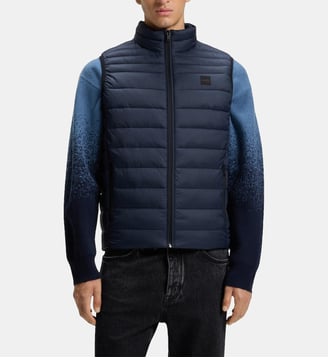 Blouson sans manches droit matelassé - BOSS - Bleu foncé