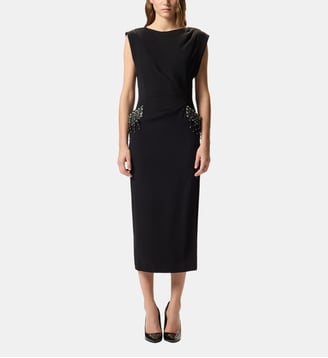 Robe ajustée avec broderie bijoux - Pinko - Limousine noire