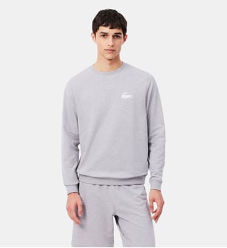 Sweatshirt d'intérieur en molleton - Lacoste - Gris chiné blanc