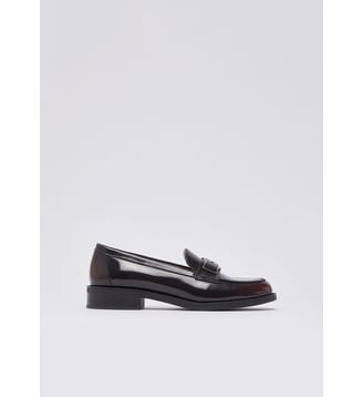 Mocassins en cuir brossé - Liu Jo - Noir et bordeaux
