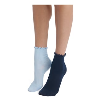 Lot de 2 paires de chaussettes coton Modal - Dim - Bleu marine