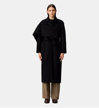 Manteau long drapé - Claudie Pierlot - Noir