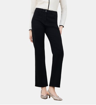 Pantalon pkyledenim - Motif uni - Coupe droite - Caroll - Noir