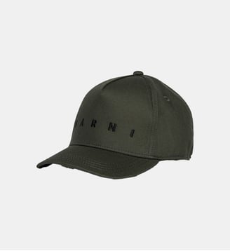 Casquette de baseball en gabardine avec logo - Marni - Vert foncé