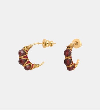 Boucles d'oreilles créoles   - Panarea - Satellite - Rouge