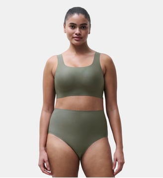Culotte taille haute +size seconde peau - Chantelle - Vert argile