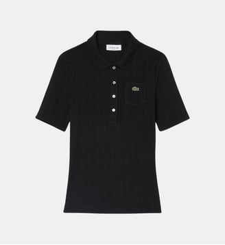 Polo maille pointelle slim fit - Lacoste - Noir