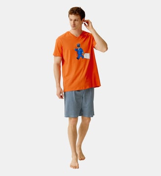 Pyjashort en jersey de coton léger - Pilote de lit - Arthur - Marine