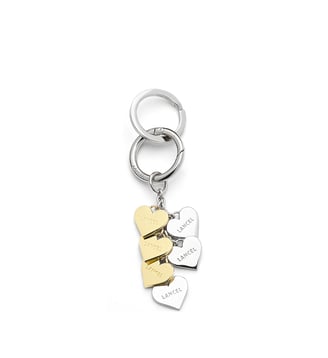 Porte-clés multi coeurs Charms - Lancel - Argent et doré