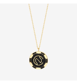 Collier doré jet jeton - casino - Caroline Najman - Noir