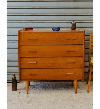 Commode en bois Olga N°1127 - Produit chiné - Debongout - Bois foncé