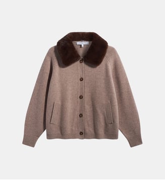 Gilet en laine à col amovible - RILA - Gerard Darel - Sable